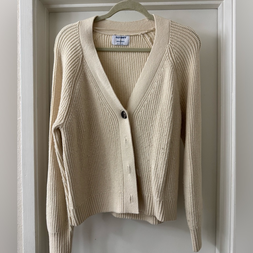 Old Navy Women's Beige Cardigan Sweater